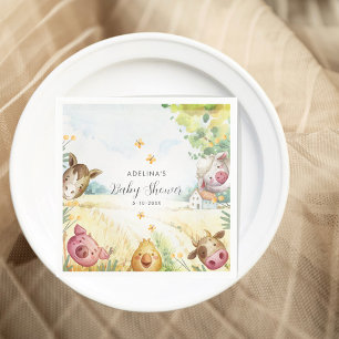Zoete Kleine Boerderij Baby Shower Servet