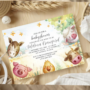 Zoete Kleine Boerderij Baby Shower Uitnodiging