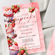 Zoete Kleine Cupcake Strawberry Baby Shower