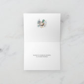 Zoete Kleine Eendje Gingham Baby Shower Vouwkaart Bedankkaart (Binnen)