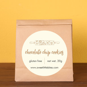 Zoete Kleine Happen Bakkerij Chocolade Koekjes Ronde Sticker