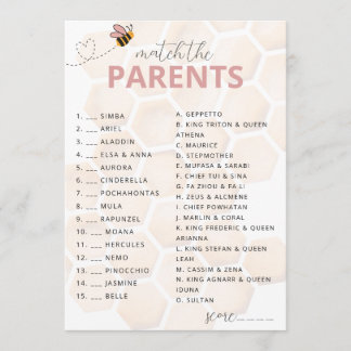 Zoete Kleine Honing Baby Shower Ouder Spel Notitiekaartje