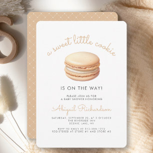 Zoete Kleine Koek Macaron Neutrale Baby Shower Kaart