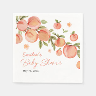 Zoete Kleine Perzik Baby Shower Aangepast Servet