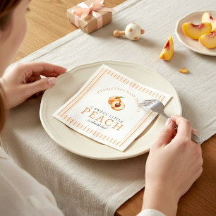 Zoete Kleine Perzik Baby Shower Papieren Servetten