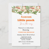 Zoete kleine perzik baby shower uitnodiging (Voorkant)