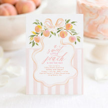 Zoete Kleine Perzik Baby Shower Uitnodiging