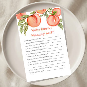 Zoete Kleine Perzik Baby Shower Wie kent mama spel