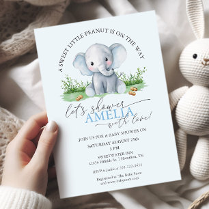 Zoete Kleine Pinda Olifant Baby Jongen Shower Kaart