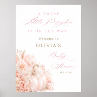 Zoete Kleine Pompoen Boog Herfst Baby Shower Welko Poster