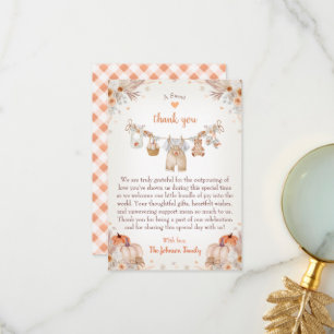Zoete Kleine Pompoen Herfst Baby Shower Bedankkaart