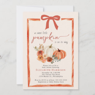 Zoete Kleine Pompoen Herfst Baby Shower Kaart