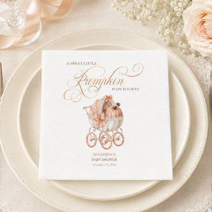 Zoete Kleine Pompoen Herfst Baby Shower Servet