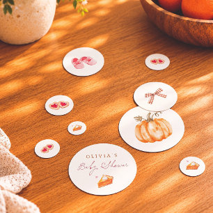 Zoete Kleine Pompoen Watercolor Herfst Baby Shower Confetti
