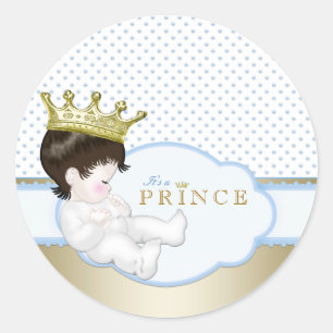 Zoete Kleine Prins Baby Shower Ronde Sticker