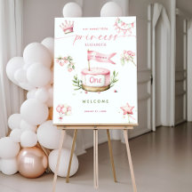 Zoete Kleine Prinses Roze Taart 1e Verjaardag