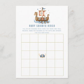 Zoete kleine Viking | Baby Shower Bingo Spel Informatiekaartje
