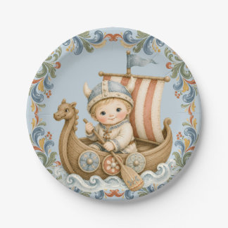 Zoete Kleine Viking Baby Shower Papieren Bordje