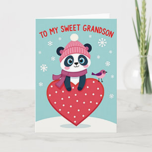 Zoete Kleinzoon Panda Winter Kaart