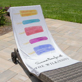 Zoete kleurrijke moderne zomer gepersonaliseerd strandlaken