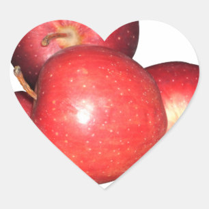 Zoete & Knapperige Rode Appels - Biologisch Fruit Hart Sticker