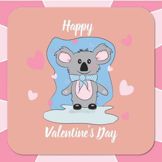 Zoete koala kinder Valentijnsdag stickers