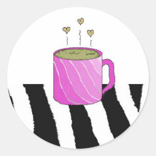 Zoete koffie ronde sticker