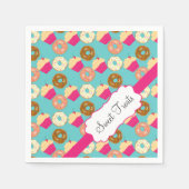 Zoete lekkernijen, donuts & cupcakes servetten (Voorkant)