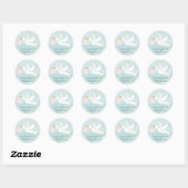 Zoete Levering Ooievaar Baby shower Sticker (Vel)