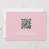 Zoete Licht Roze Kalligrafie Scannable QR-Code Save The Date (Achterkant)