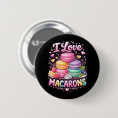 Zoete Liefde Macarons Ronde Button 5,7 Cm (Voorkant /achterkant)