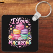 Zoete Liefde Macarons Sleutelhanger (Achterkant)
