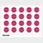 Zoete Liefdeshart Patroon Valentijns Bruiloft Fees Ronde Sticker (Vel)