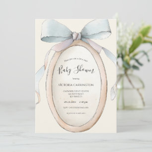 Zoete linten en strikken Ouderwetse baby shower Kaart
