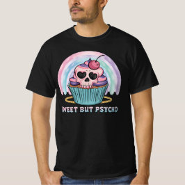 Zoete maar psycho cupcake t-shirt