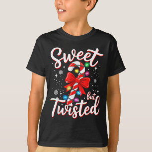 Zoete Maar Verdraaide Grappige Kerst Kerststok Ker T-shirt