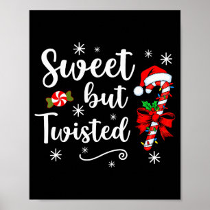 Zoete Maar Verdraaide Grappige Kerst Kerststok Xma Poster
