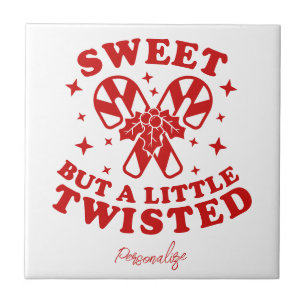 Zoete Maar Verdraaide Quote Candy Cane Gepersonali Tegeltje