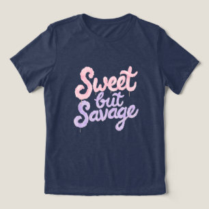Zoete Maar Wrede Straatstijl Katoenen Candy Grafie Tri-Blend Shirt