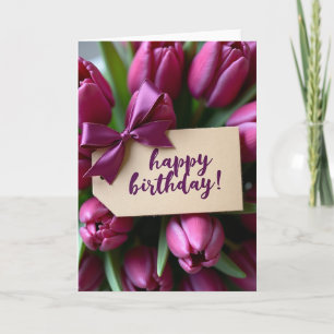 Zoete Magenta Bloemelijke Verjaardagskaart Kaart