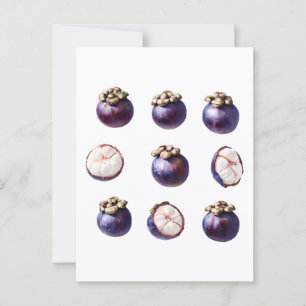 Zoete Mangosteen Tropische Vrucht Briefkaart