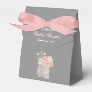 Zoete Mason Jar Roze Grijs Baby Shower favor doos Bedankdoosjes