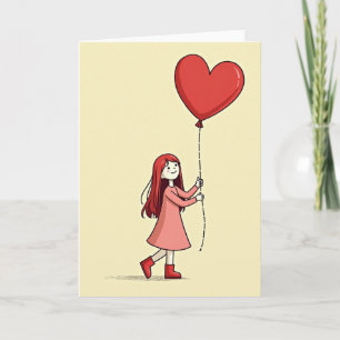 Zoete Meisje Liefde Hart Kaart