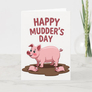 Zoete Modderdag Biggetje Kaart
