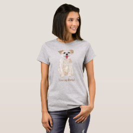 Zoete Morkie Grijs Dames T-shirt