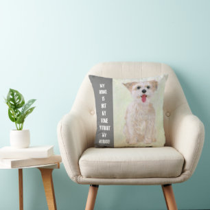Zoete Morkie Thuis Kussenhoes Kussen