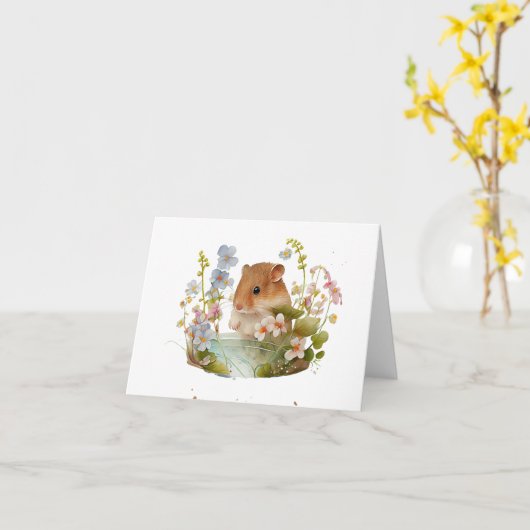 Zoete muis smakende bloemen BLANK Kaart (Gele Bloem)