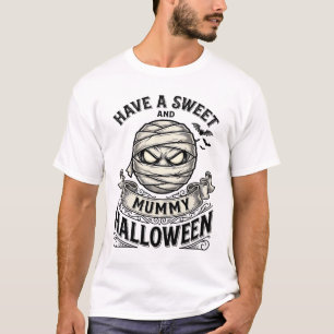 Zoete Mummy Halloween Vintage Vector Ontwerp_1 T-shirt
