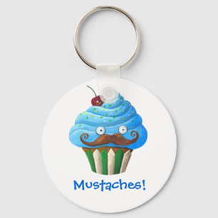 Zoete Mustached Cupcake Sleutelhanger
