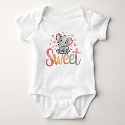 Zoete Olifant Baby Body Romper (Voorkant)